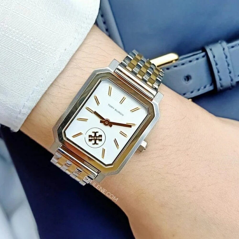 NWT Tory Burch Robinson Two Tone Stainless Steel Watch